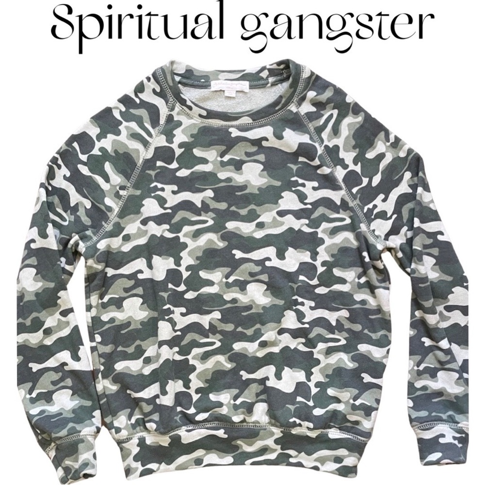 NWOT SPIRITUAL GANGSTER CAMO PULLOVER SWEATSHIRT